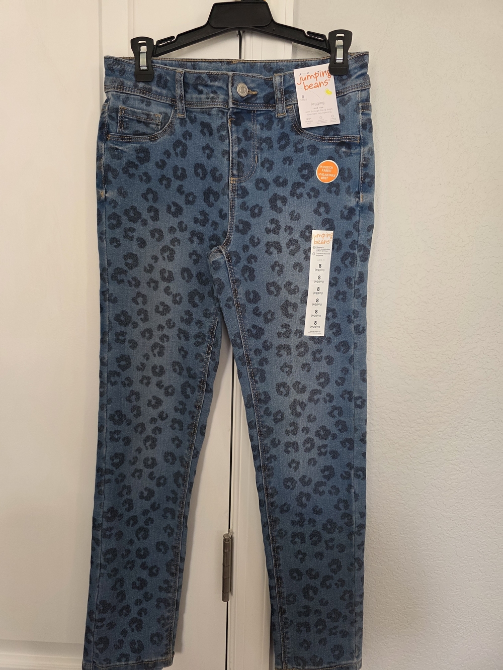 jumping beans Blue Leopard-Print Skinny Jeans